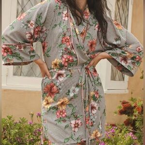 JENNAFER GRACE WOMENS Floral Kimono Robe MEDIUM